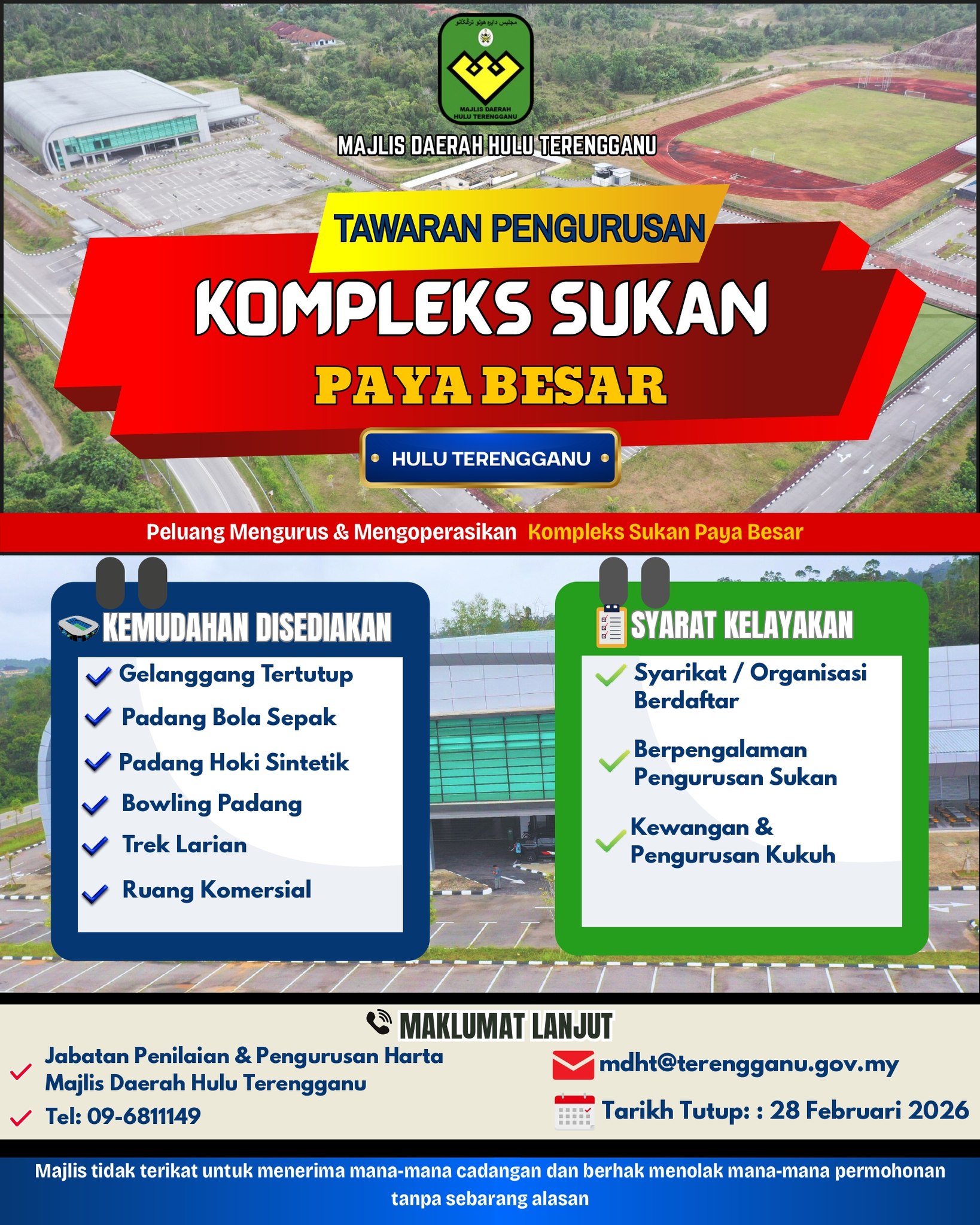 TAWARAN PENGURUSAN KOMPLEKS SUKAN PAYA PESAR HULU TERENGGANU