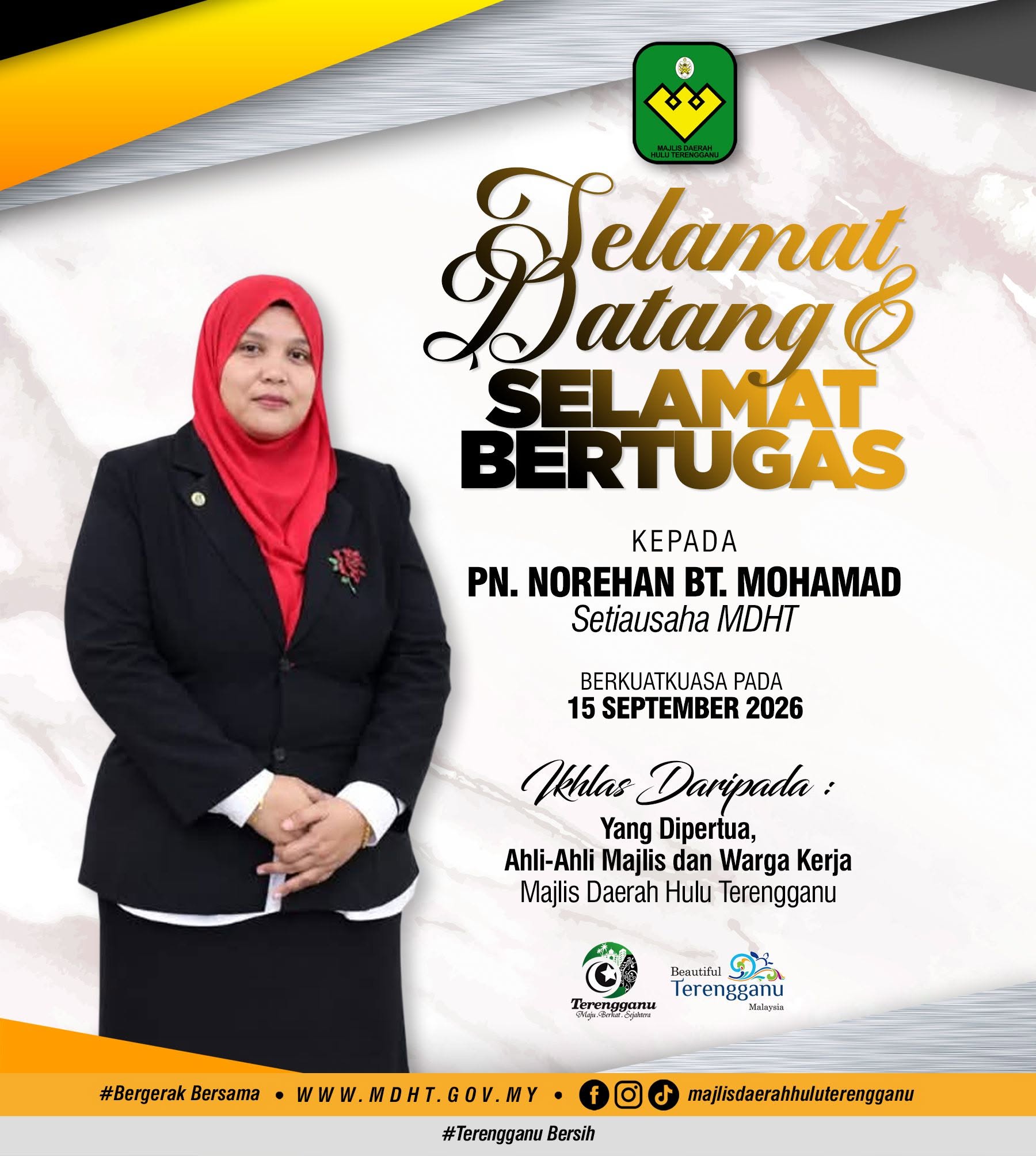 SELAMAT DATANG, PUAN NOREHAN BINTI MOHAMAD