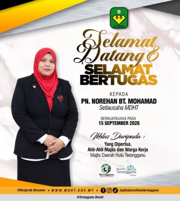 SELAMAT DATANG, PUAN NOREHAN BINTI MOHAMAD